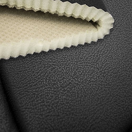 FH Group Front Set Faux Leather Seat Cushions - Car Seat Covers for Low Back Seat, Universal Fit, Airbag Compatible Car Seat Cover for SUV, Sedan, Solid Black - color: Black, style: Front Set