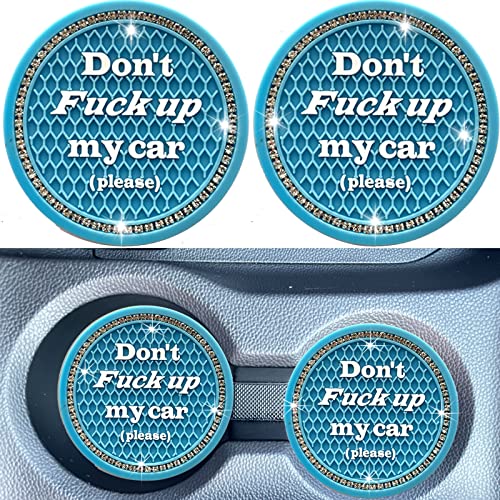 Car Cup Coaster 2 Pack, Universal Car Cup Holder Insert Coasters for SUV/Truck (Blue, 2PC) - color: Blue-2pc