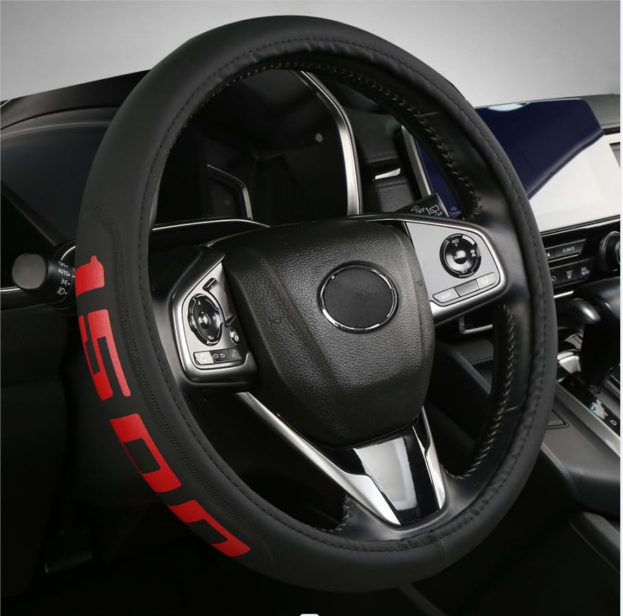 Microfiber Leather Steering Wheel Cover fit Dodge Ram 1500 Chevy Silverado GMC Sierra 1500 Accessories 15-16.5Inch - color: COVER-1500
