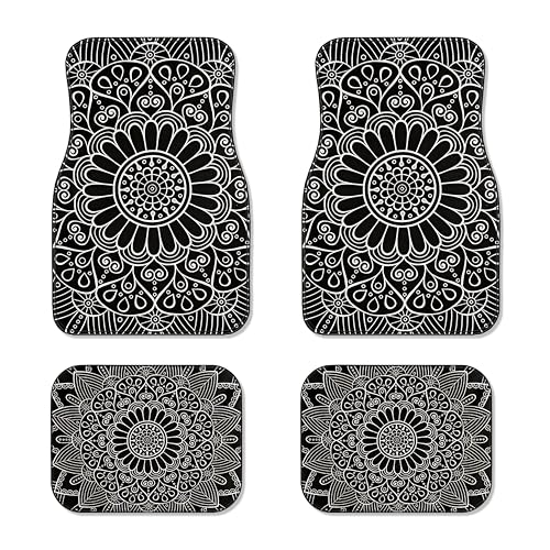 Automotive Floor Mats 4Pcs, Siberian-Style Car Floor Mats, Universal Front Rear Car Carpet,Durable Protective Car Rugs,Car Accessories for SUVs/Sedan/Wagons (Set 2)