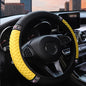 Microfiber Leather Steering Wheel Cover with Anti-Slip Lining Universal Car Accessory for Steering Wheel with a Diameter of 14.5-15 inch (Yellow) - color: Yellow