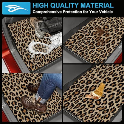 Automotive Floor Mats 5 Pcs, Universal Car Floor Mats, Leopard Print Cargo Liner, Car Accessory for SUVs/Sedan/Wagons, Durable Protective Mat, Trunk Liner for Families/Travel Enthusiasts - style: Bundle 5