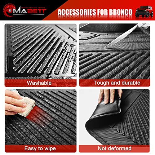 Mabett Cargo Liner Non-Slip Mat for Ford Bronco Accessories, All-Weather Protection Trunk Mat Fit Bronco 2026 2021-2025 4-Door Black - size: Truck Mats