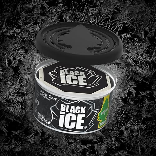 LITTLE TREES Car Air Freshener | Fiber Can Provides Long Lasting Scent for Auto or Home | Recycled Fiber | Black Ice, 4 Air Fresheners - color: Black Ice