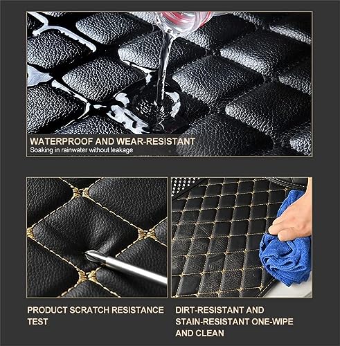 Customized Personalized Car Mats - All Weather Men's and Women's Floor mats Suitable for 99% of vehiclesPads Protection Non-Slip Leather Floor Liners (Blue and Black Beige) - color: Blue and black beige 1