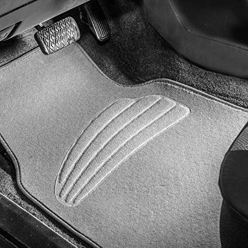 FH Group Car Floor Mats - Carpet Floor Mats for Cars, Universal Fit Automotive Floor Mats, All Purpose Car Floor Mats, Carpet Protector Mat for Most Sedan, SUV, Truck Floor Mats Gray