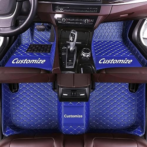 Custom Making Car Floor Mats for 97.5% Car Model Luxury Leather All Weather Waterproof Anti-Skid Full Coverage Liners (Blue) - color: Blue