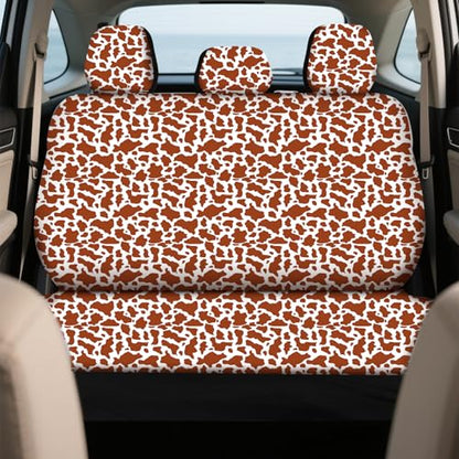 15 Pcs Car Steering Wheel Cover Center Console Armrest Pad Headrest Seat Belt Cover Handbrake Cover Keychain Coaster Full Set Car SUV (Brown Cow) - color: Brown cow
