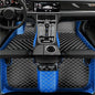 Custom Artificial Leather Waterproof All-Weather Car Floor Mats Fit for 99% Sedan SUV Sports Car Vehicle Car Mat (Blue Black Beige) - color: Blue Black beige