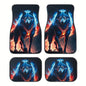Wolf Galaxy Print Car Floor Mats - 4 Pcs Universal Fit Set for SUV, Sedan, Van- All-Weather Protection, Ultra-Soft Plush Carpet with Anti-Slip Backing, Stylish car Interior Accessories - style: Stylish