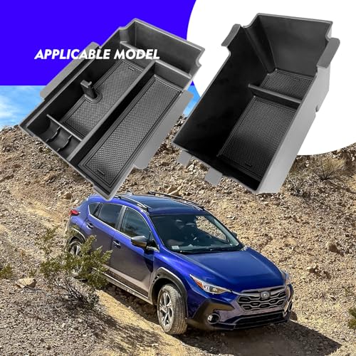 2024 2025 2026 Crosstrek Center Console Organizer Tray for 2024 2025 2026 Subaru Crosstrek Hybrid 2024 Impreza Center Armrest Storage Box for Crosstrek 2024 Accessories Storage Box Double Layer