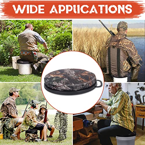 5 Gallon Bucket Seat, 360-Degree Swivel Seat Foam Cushion Bucket Seat Lid with Waterproof Cover for Dove Duck Hunting, Fishing, Baseball, Gardening and Camping - color: Bionic Tree Camo