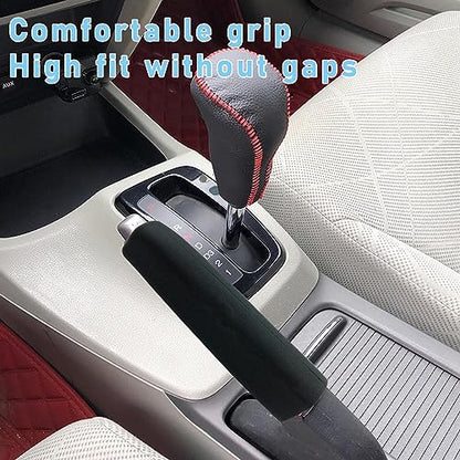 Car Handbrake Cover, Elastic Anti-Slip Silicone Auto Shifter Protector, Comfortable Grip Decoration for Men Women, Universal Vehicle Interior Accessory (Black)
