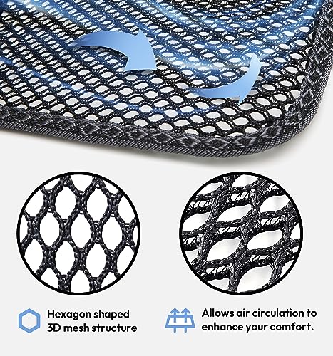 carrotez 2 Pack Double Breathable 3D Air Mesh Cool Seat Cushion Pad for Cars Seats, Home Office Chairs, Wheelchairs, 17.75" x 17.75" - Black