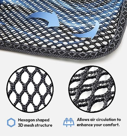 carrotez 2 Pack Double Breathable 3D Air Mesh Cool Seat Cushion Pad for Cars Seats, Home Office Chairs, Wheelchairs, 17.75" x 17.75" - Black