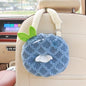 Cute Cartoon Car Tissue Box Holder - Soft Plush Hanging Car Accessories for Women, Universal Auto Seat Back Organizer with Easy Pull-Out Design (Blue) - color: Blue