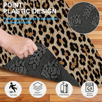 Automotive Floor Mats 5 Pcs, Universal Car Floor Mats, Leopard Print Cargo Liner, Car Accessory for SUVs/Sedan/Wagons, Durable Protective Mat, Trunk Liner for Families/Travel Enthusiasts - style: Bundle 5