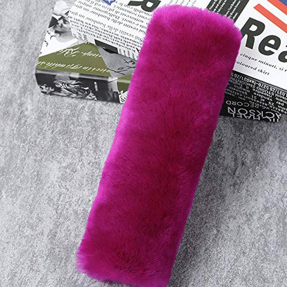 2 Pack Automotive Authentic Sheepskin Car Seat Belt Pads, Soft Shoulder Pad, Neck Cushion Protector, Genuine Natural Merino Wool (F-Pink) - color: F-PInk, size: Shearling Wool