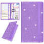 Wisdompro Car Document Holder Organiser, PU Leather Vehicle Insurance and Registration Holders Wallet Case for ID Card, Driving Licence, Key Contact Information Cards - color: Glitter Purple