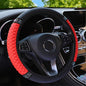 Microfiber Leather Steering Wheel Cover with Anti-Slip Lining Universal Car Accessory for Steering Wheel with a Diameter of 14.5-15 inch (Red) - color: Red