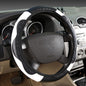 Ultra Fine Carbon Fiber Leather Steering Wheel Cover, Anti Slip and Sun Protective Protect The Steering Wheel, Easy to Install,Universal of 14.5"-15" (White) - color: White