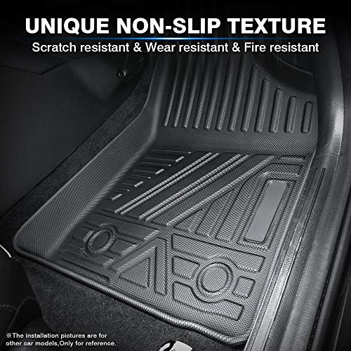 KUST All Weather Floor Mats for 2019-2025 Infiniti QX50/2022-2025 QX55 Accessories Car Mats 1st & 2nd Row Floor Liners, TPE Rubber Raised Edge - style: For │ QX50 2019-2025 │ Floor Mats
