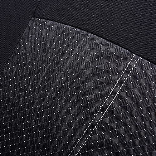 Flying Banner Car Seat Covers Full Set Universal fit Most Car,Truck,SUV and Van Comfortable Airbag Compatible Jacquard & Polyester (Full Set - Low Back, Black) - color: Black