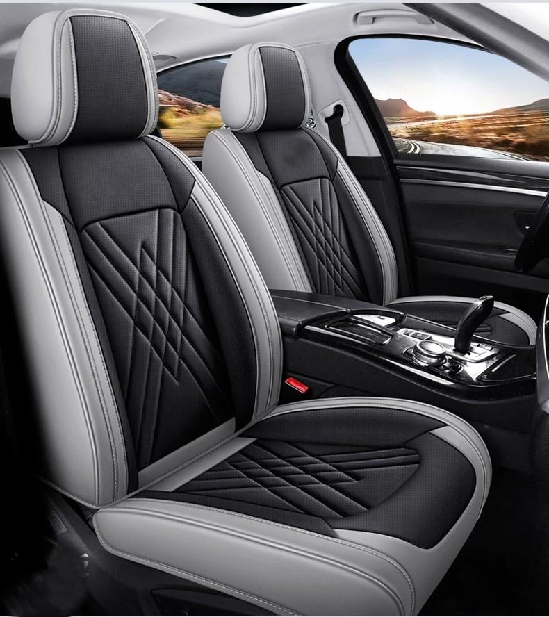 Custom Car Seat Covers for Fit Mercedes-Benz A B C CLA CLS CLK GLE GLS GLA GLK GL ML G S GLC SL CL SLC R SLK etc...Easy to Install car Cover (Black Gray) - color: Black Gray