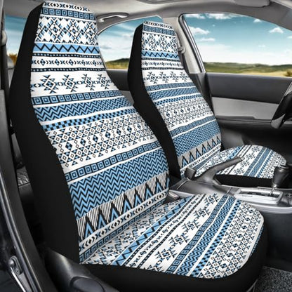 Pehede Car Seat Cover Blue Aztec Ethnic Pattern Front for Cars, Easy to Install Cover Set, Accessories Auto Trucks Van SUV,2 Packs - color: Multi03