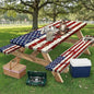 American Flag Picnic Table Cover with Bench Covers Waterproof Windproof Elastic Fitted Outdoor Camping RV Tablecloths with Drawstring Bag Reusable Rectangle Tables and Seats Cover 30X72IN 30X60IN - color: Red, size: 30" x 60" (Rectangular)