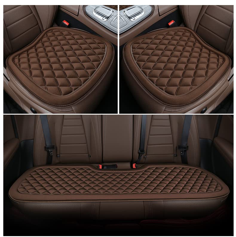 3D Decompression Car Seat Cushion Breathable and Comfortable Driver Seat Cushion Non-Slip Car Seat Pads for Car,Truck,SUV,Truck,Etc (Three-piece set, Coffee) - color: Coffee, style: Three-piece set