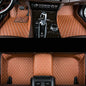 All-Weather car Floor Mats-Suitable for 98% of car Models Watherproof Leather car Floor mat (Light Brown) - color: Light brown