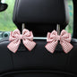 2-Pack Car Purse Hooks for Hanging Purses and Bags, Cute Bow car seat headrest Hooks for Hanging car Purse Hooks. (Houndstooth Pink) - color: Houndstooth pink