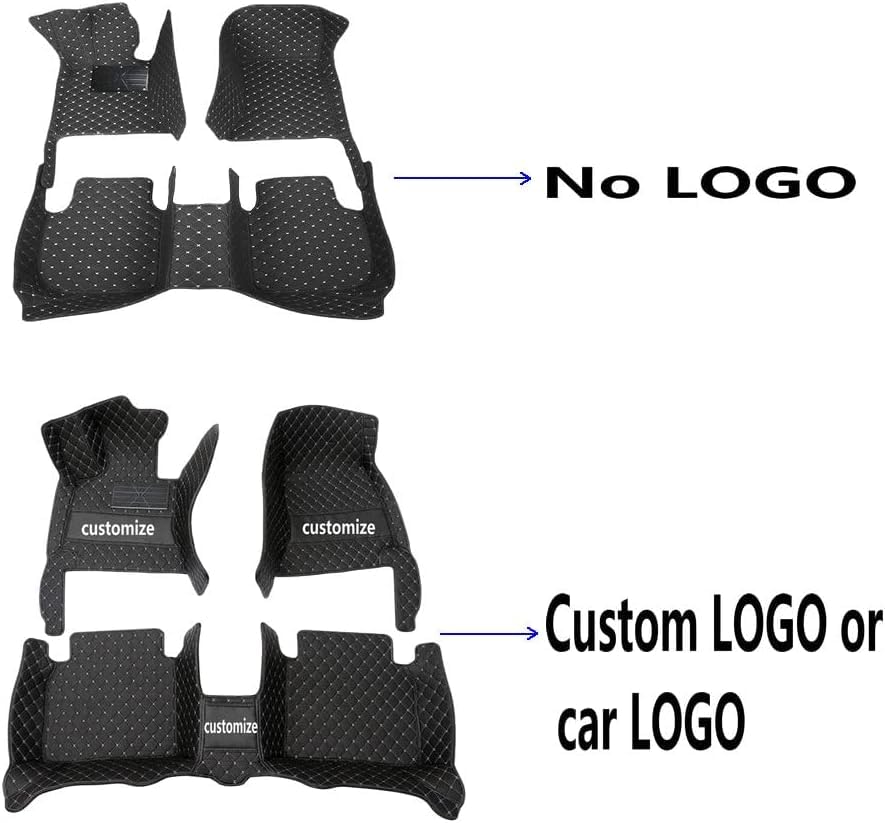 Custom Making Car Floor Mats for 96% Car Model Luxury Leather All Weather Waterproof Anti-Skid Full Coverage Liners (Black)