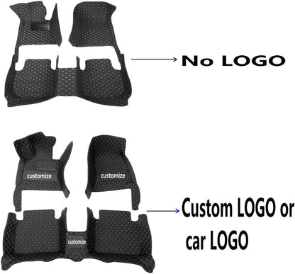 Custom Making Car Floor Mats for 96% Car Model Luxury Leather All Weather Waterproof Anti-Skid Full Coverage Liners (Black)