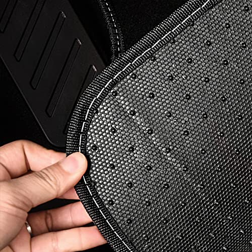 CAR PASS Rainbow Waterproof Universal Fit Faux Leather Car Carpet- Anti-Slip Nibbed Backing Floor Mats for SUV, Vans, Sedans, Trucks, Automotive Set of 4 (Black with Gray) - color: Gray