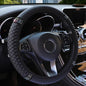 Microfiber Leather Steering Wheel Cover with Anti-Slip Lining Universal Car Accessory for Steering Wheel with a Diameter of 14.5-15 inch (Black) - color: Black