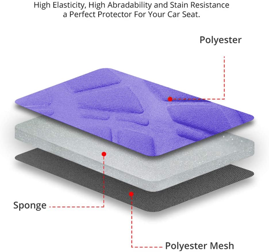 AUTOYOUTH Purple Seat Covers Front Seats Only, 3D Tyre Embossed Breathable Bucket Covers, Airbag Compatible, Quick Setup Universal Fit for Sedan, SUV, Truck, Van - color: Purple, size: Front Seats Only (4 pieces)
