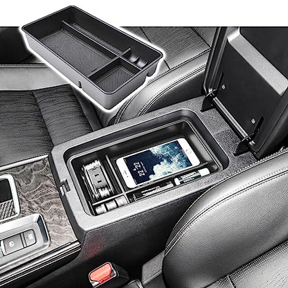 RUNROAD Center Console Organizer Tray Compatible with Nissan Altima 2019 2020 2021 2022 2023 2024 2025 Accessories, Insert Armrest Tray Secondary Storage Box Coin Holder Console Dividers, Black - color: Black