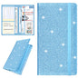 Wisdompro Car Document Holder Organiser, PU Leather Vehicle Insurance and Registration Holders Wallet Case for ID Card, Driving Licence, Key Contact Information Cards - color: Glitter Light Blue