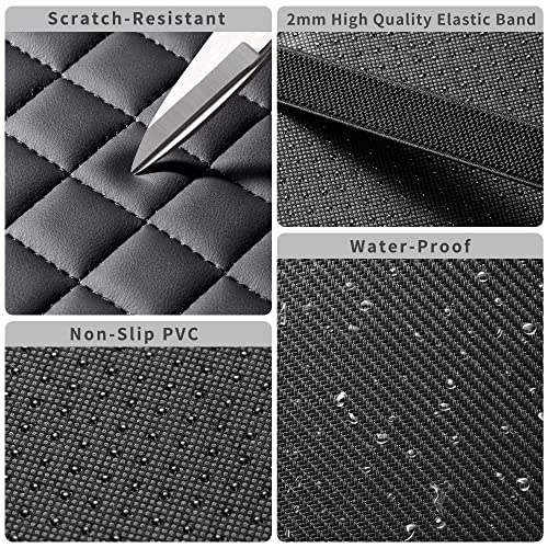Car Armrest Covers, Vehicle Center Console Cover, Middle Storage Organizer Pads, Dog & Cat Paws Protetor, Nappa Leather, Waterproof, Anti-Slip, Auto Interior Accessories, Black, Size S