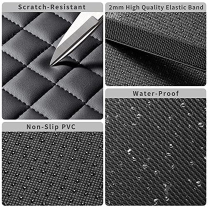 Car Armrest Covers, Vehicle Center Console Cover, Middle Storage Organizer Pads, Dog & Cat Paws Protetor, Nappa Leather, Waterproof, Anti-Slip, Auto Interior Accessories, Black, Size S