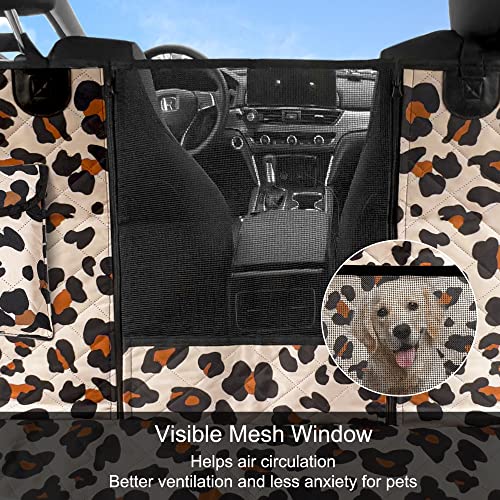 Dog Car Seat Cover, Waterproof Nonslip Pet Seat Cover for Back Seat with Storage Pockets Mesh Visual Window, Heavy Duty Scratchproof Pet Dog Seat Cover Hammock for Cars Trucks and SUVs