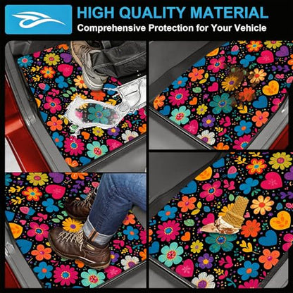 Automotive Floor Mats 5 Pcs, Universal Car Floor Mats,Floral Car Mats, Flower Car Accessory for SUVs/Sedan/Wagons, Durable Protective Mat, Trunk Liner for Families/Travel Enthusiasts - style: Bundle11