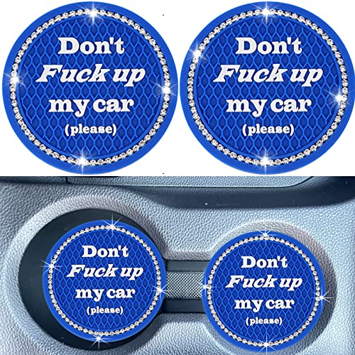 Car Cup Coasters 2 Pack - Bling Interior Accessories, Universal Cup Holder Inserts for SUV/Truck (Royal Blue, 2PC) - color: Royal Blue-2pc