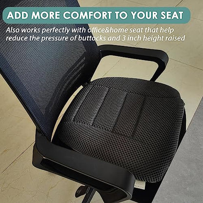 AEROiVi 17.7" L × 16.9" W × 3" H,Car Booster Seat Cushion Raise The Height for Short People Driving, Breathable 3D Air Mesh, 3 Inch Booster Seat, Non-Slip Bottom, Car Seat Pad with Truck,Cars,SUVs - size: 3 inch thick