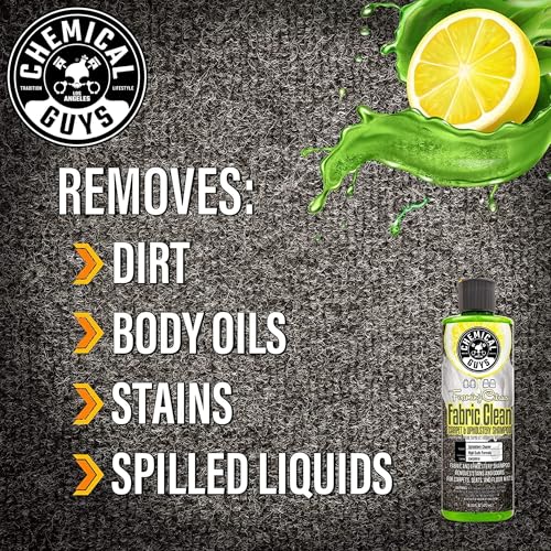 Chemical Guys Foaming Citrus Fabric Clean Drill Brush Kit - High Foaming Stain and Odor Remover, Upholstery, Floor Mat & Car Carpet Cleaner, Deep Cleans & Deodorizes, Citrus Scent - 16 fl oz - size: 16 Fl Oz Drill Brush Kit