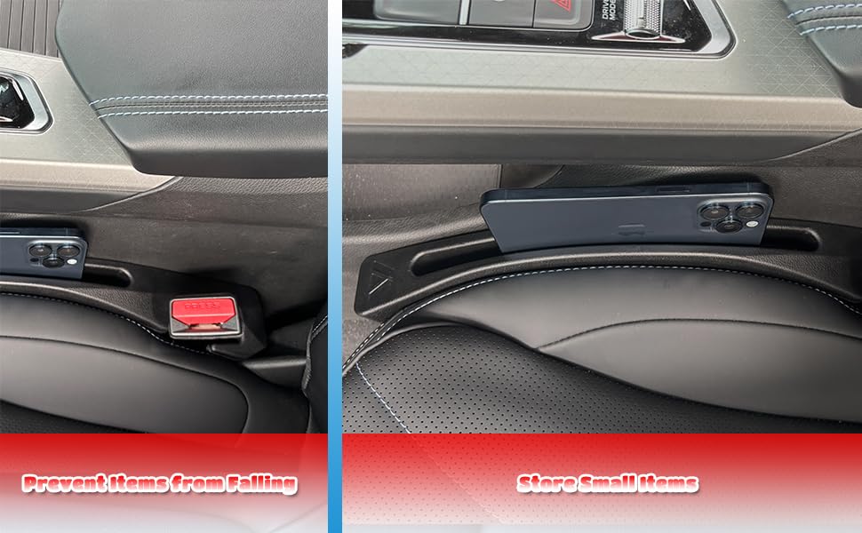 Car Seat Gap Filler for Kia K4 2025-2026 Gap Filler Organizer Stop Things from Dropping Customized Interior Accessories Black, 2 Pack