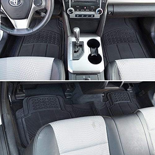 BDK Contour Liners - Original Heavy Duty Rubber Floor Mats for Car SUV Truck & Van - All Weather Protection (Original)