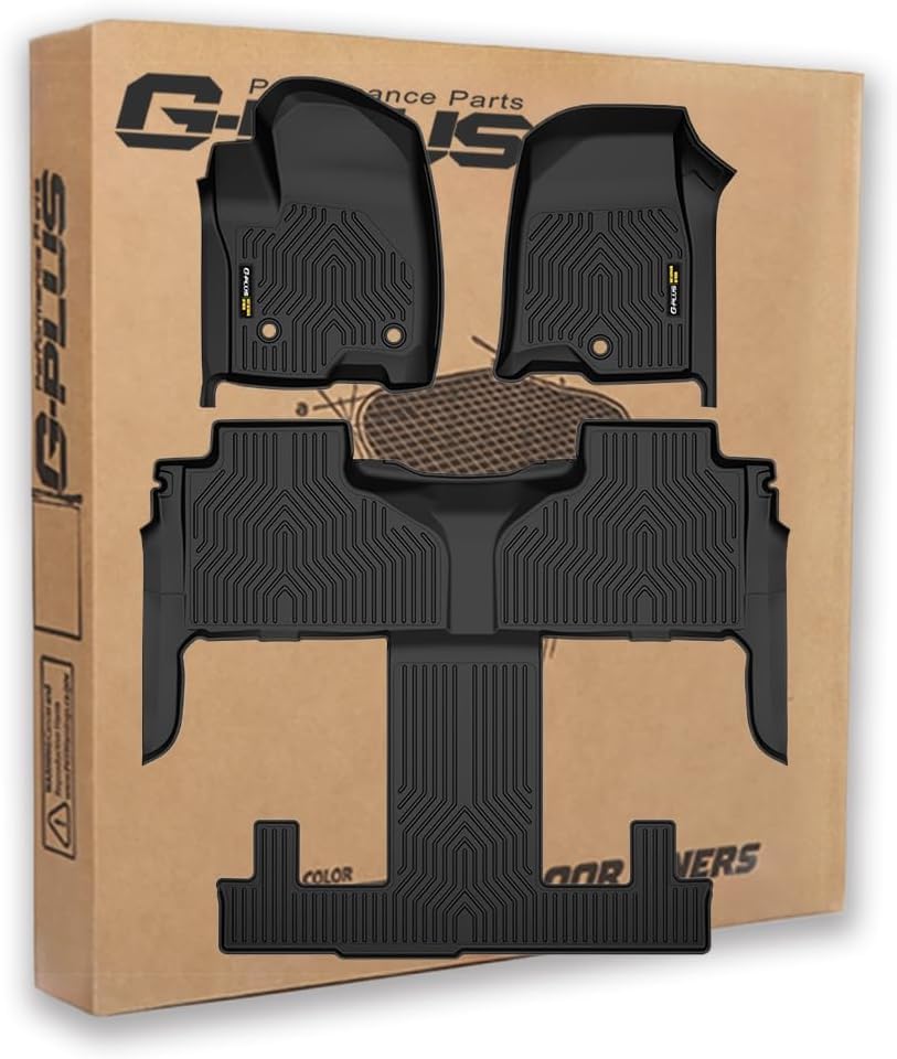 G-PLUS Floor Mats Compatible with 2021-2025 Chevy Tahoe/GMC Yukon (7 Seats) w/2nd Row Bucket Seats, TPE All Weather Custom Fit Full Cover Protection Front & 2nd Row Floor Liners Accessories,3PCS - size: 2021-2025|Fit Chevy Tahoe & GMC Yukon|3PCS